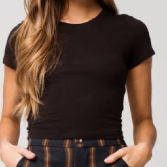 Donated Cropped Crew Neck Tee {Bozzolo} - NWOT - Picture 2 of 7